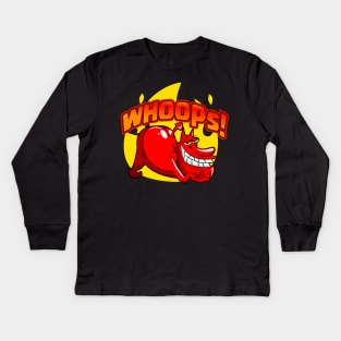 Red whoops! Kids Long Sleeve T-Shirt